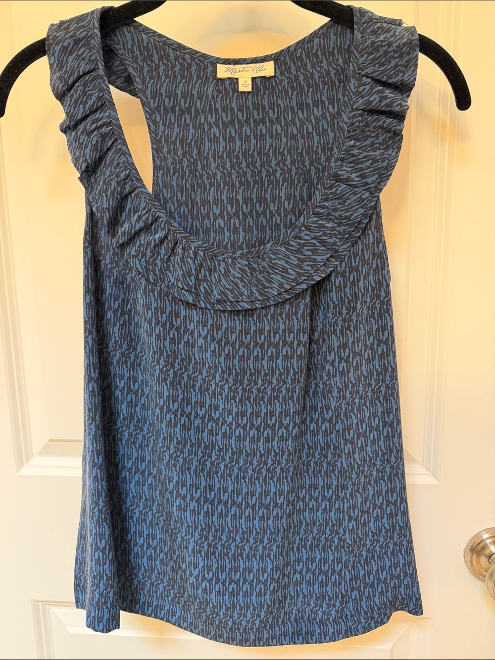 NWOT Martin + Ossa Silk Ruffle Scoop Top